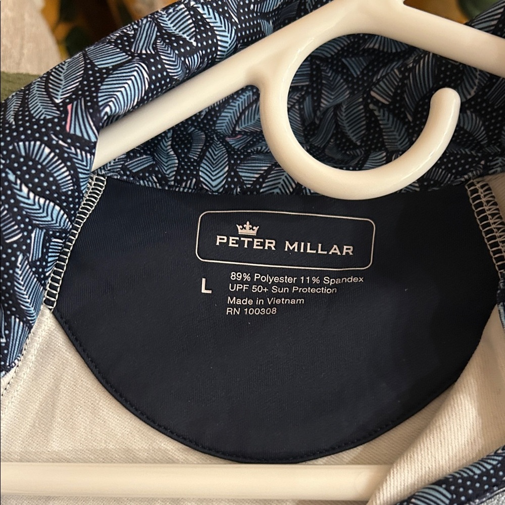 Peter Millar Blue Leaf Pattern Women's Utility Ja… - image 3